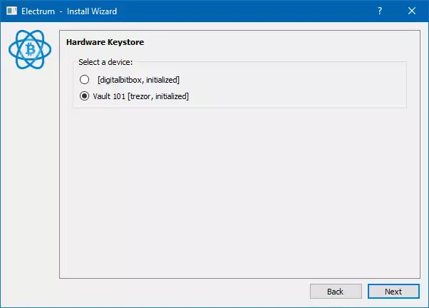 Select which hardware keystore to use