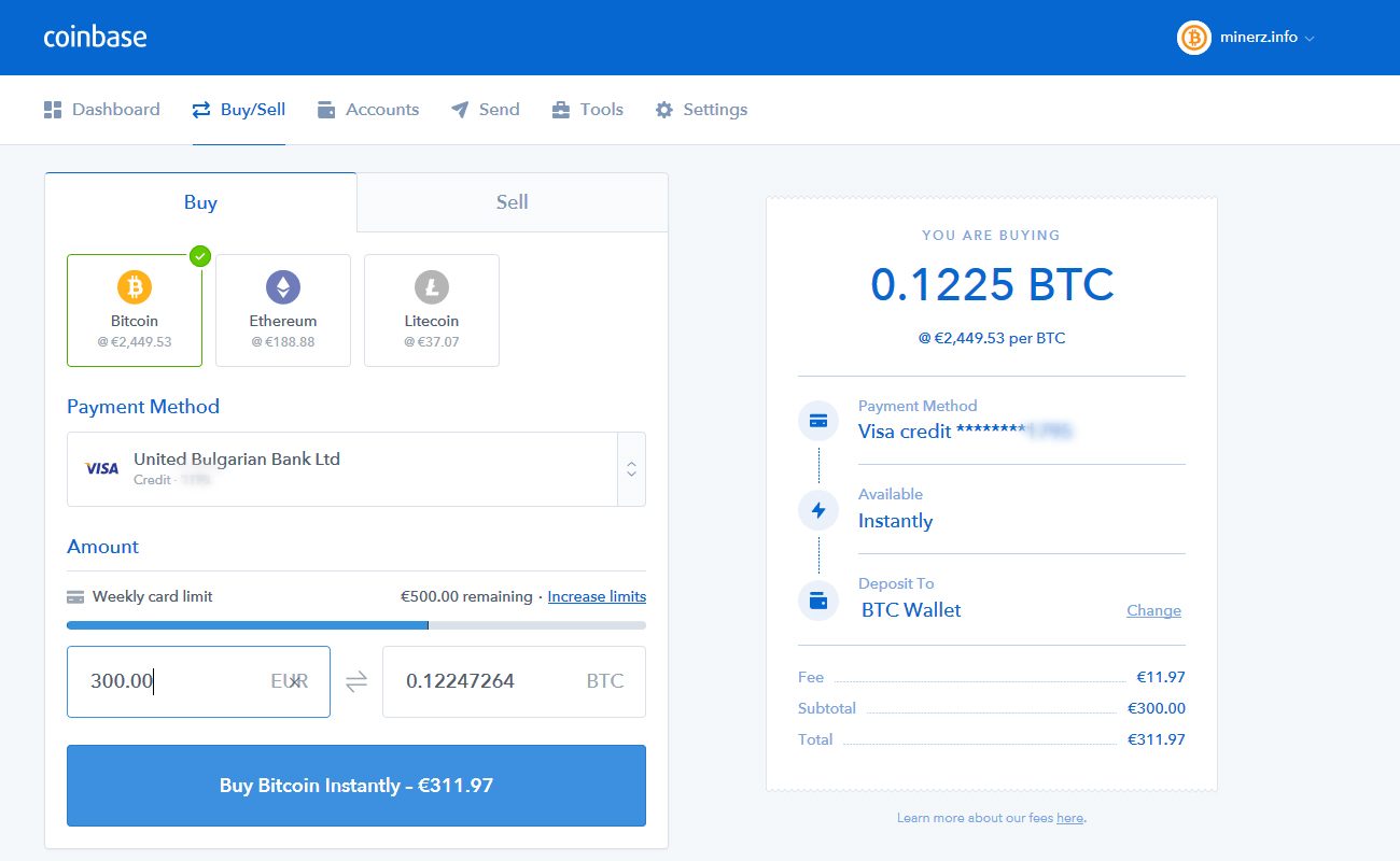 coinbase first purchase